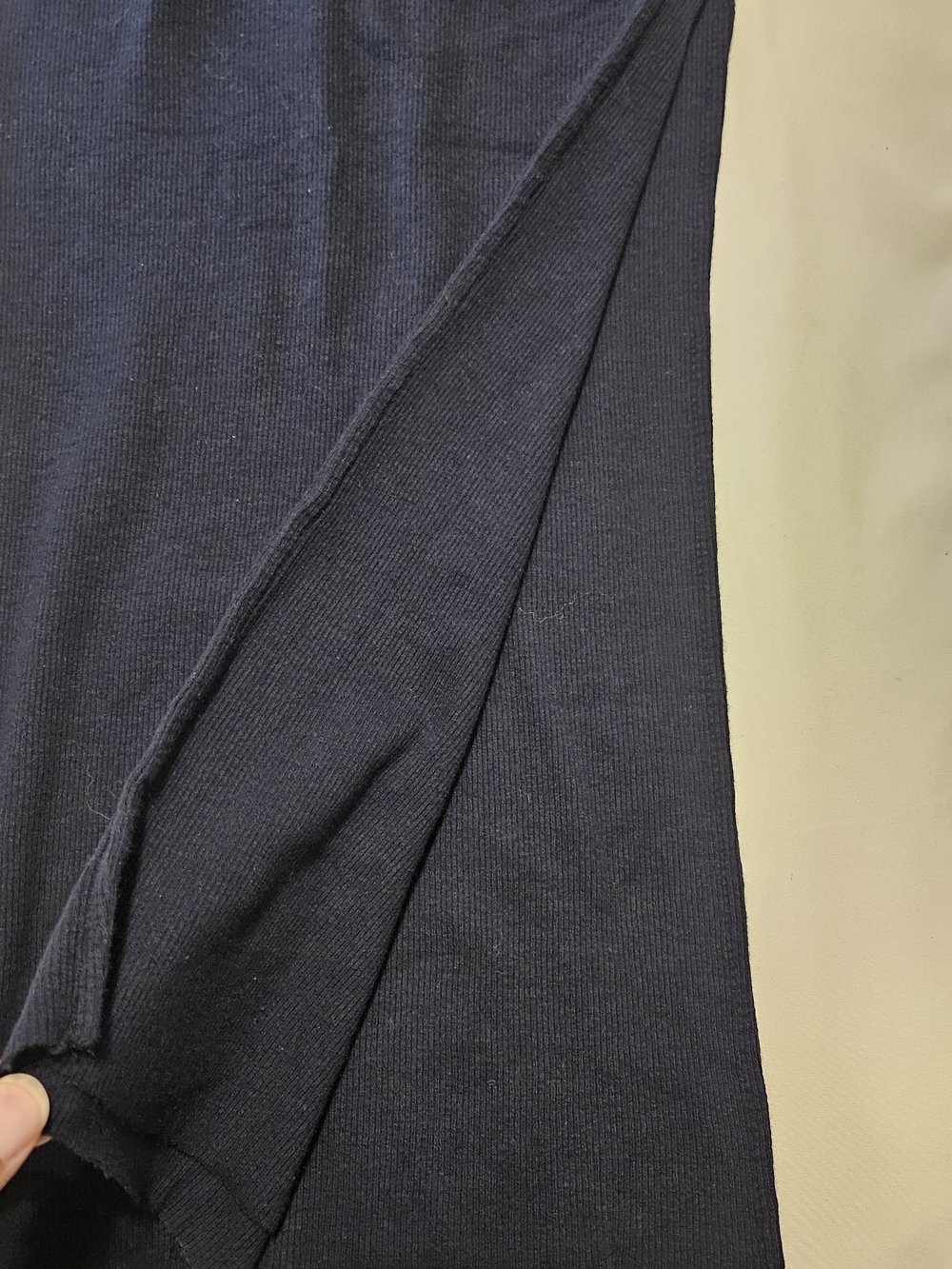 Cotton Citizen Melbourne Midi Chic Ribbed Minimalist Navy High Slit Skirt - Picture 3 of 6